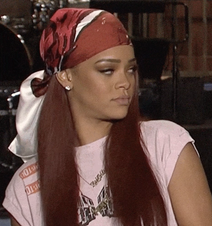 Rihanna giving side-eye during "SNL" promos