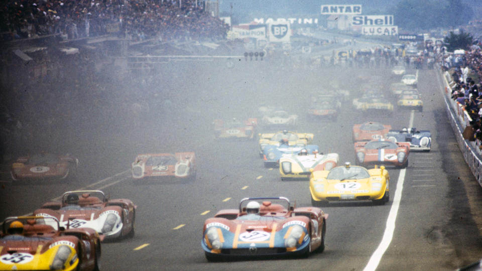 A motorsport race in the late 1960s or early 1970s.