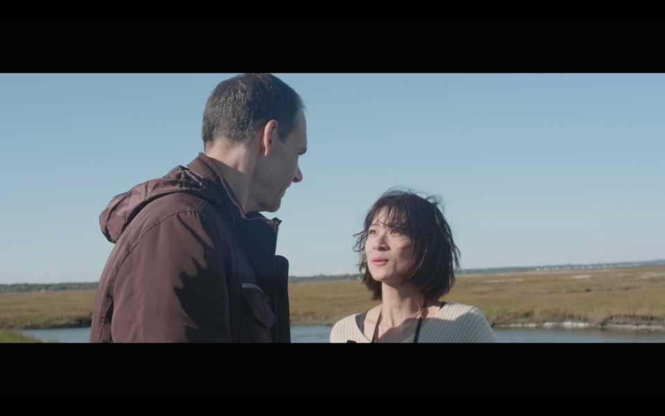 Filmmaker Steven J Martin, left, is making his acting debut with Naoki Kondo in "Postcards from a Strange Place Called 'Love,'" a Japanese short film being shot at various spots on Cape Cod that include this Yarmouth cranberry bog.