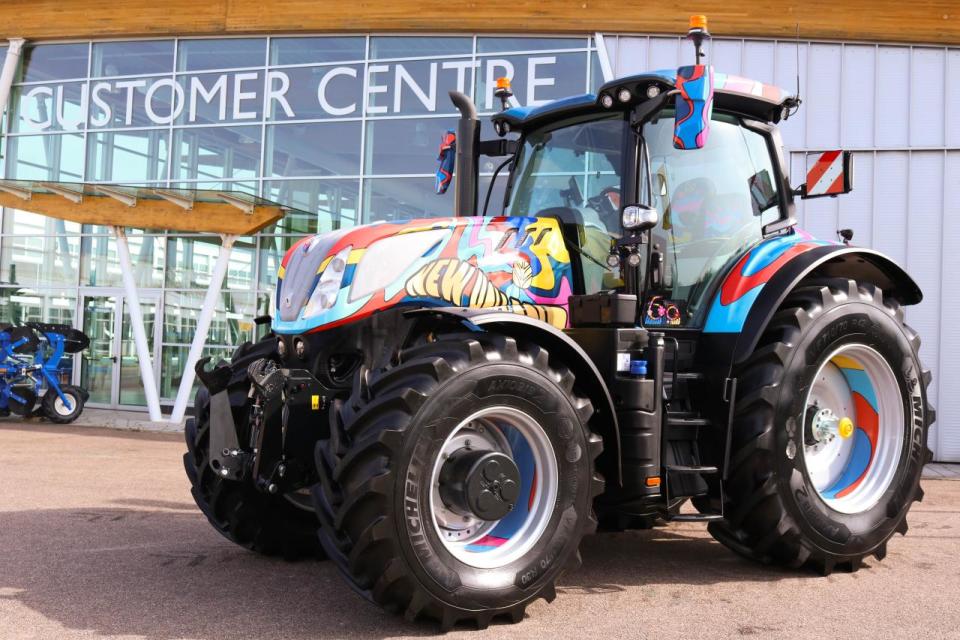 The special edition New Holland T7.300 tractor complete with psychedelic Sixties livery inspired by the ‘Swinging 60s'.