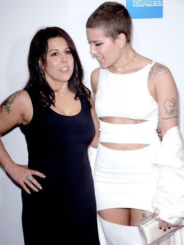 Aurora Rose/Patrick McMullan/Getty Halsey and her mom Nicole Frangipane attend the 2016 Billboard Women in Music Awards.