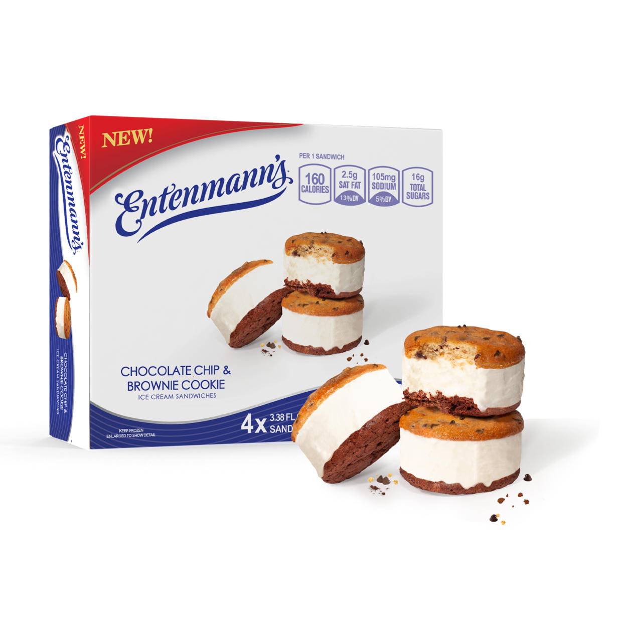 Entenmann's Chocolate Chip & Brownie Cookie Ice Cream Sandwiches (Entenmann's)