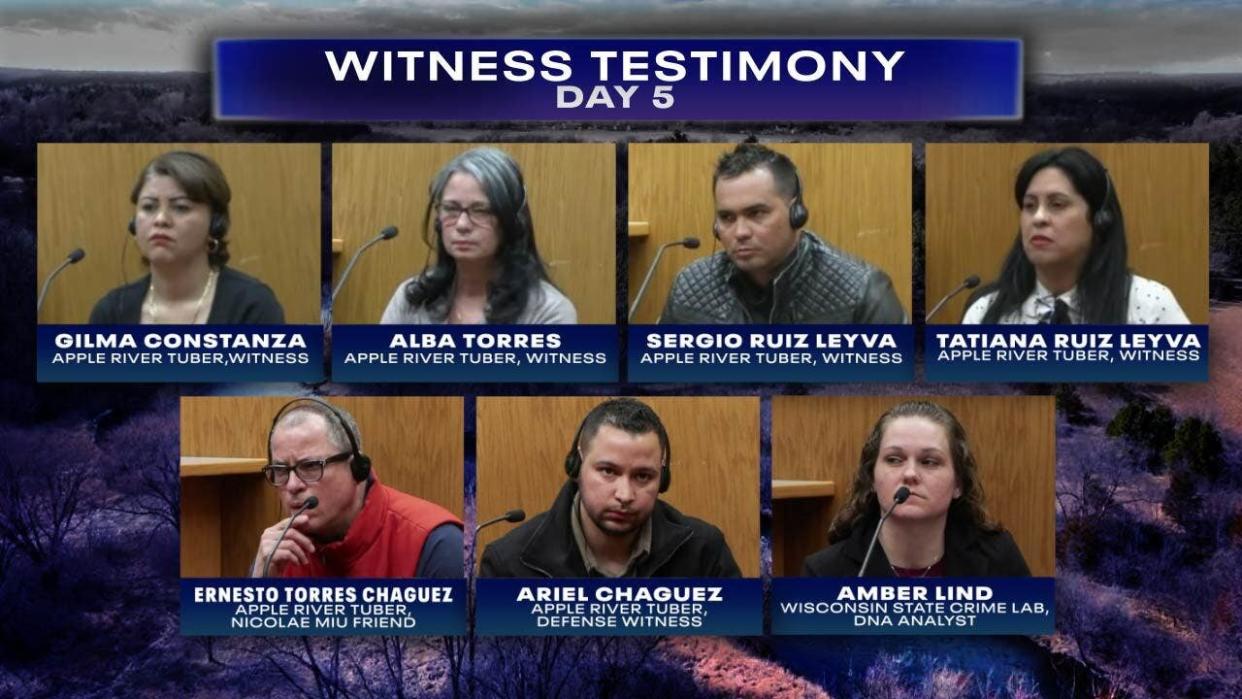 <div>The seven witnesses who testified in the Apple River stabbing trial on Friday, April 5, 2024.</div>