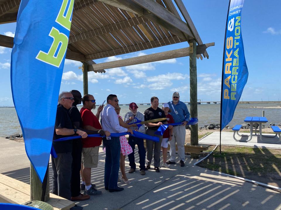 City of Corpus Christi officials celebrated the completion and reopening of Flour Bluff's Philip Dimmitt Park and Pier on Friday, May 13, 2022.