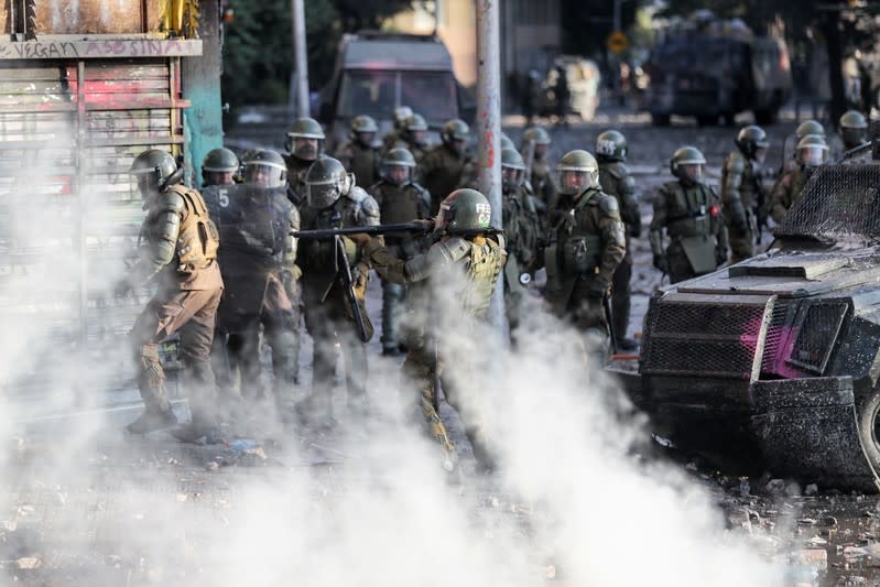 Protests against Chile's government in Santiago