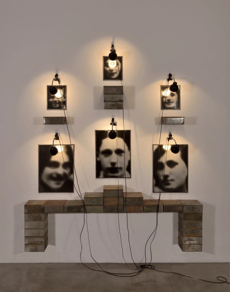 Autel Chases, 1987, Six Framed Black And White Photographs, 28 Tin Boxes, 6 Tin Lamps, Electric Wire <br>Photo: Rebecca Fanuelle Courtesy Fonds De Dotation Christian Boltanski And Marian Goodman Gallery