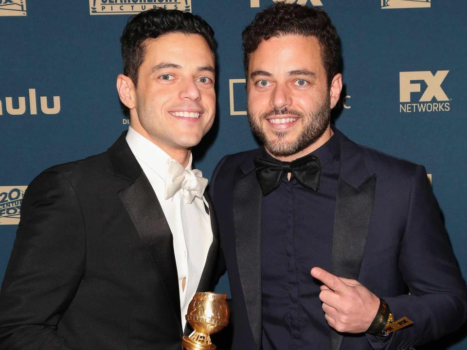 <p>Paul Archuleta/FilmMagic</p> Rami Malek and Sami Malek at the FOX, FX and Hulu 2019 Golden Globe Awards after party