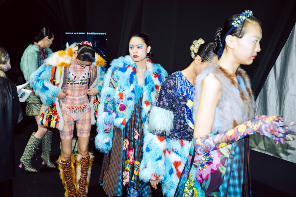 Shuting Qiu fall 2023 backstage.