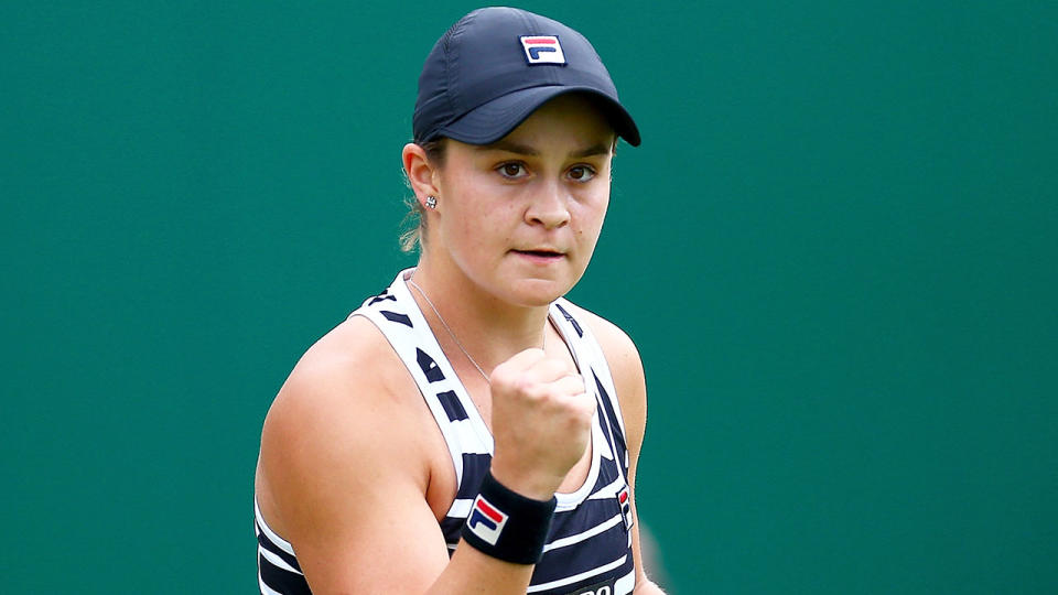 Ashleigh Barty will play for the top ranking in women's tennis after winning her semi-final at the Birmingham Classic. (Photo by Jordan Mansfield/Getty Images for LTA)