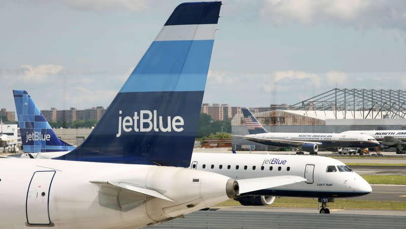 A JetBlue airplane. The company said it is stopping its services between the U.S. and Cuba, due to the low demand caused by U.S. restrictions on travel to the country