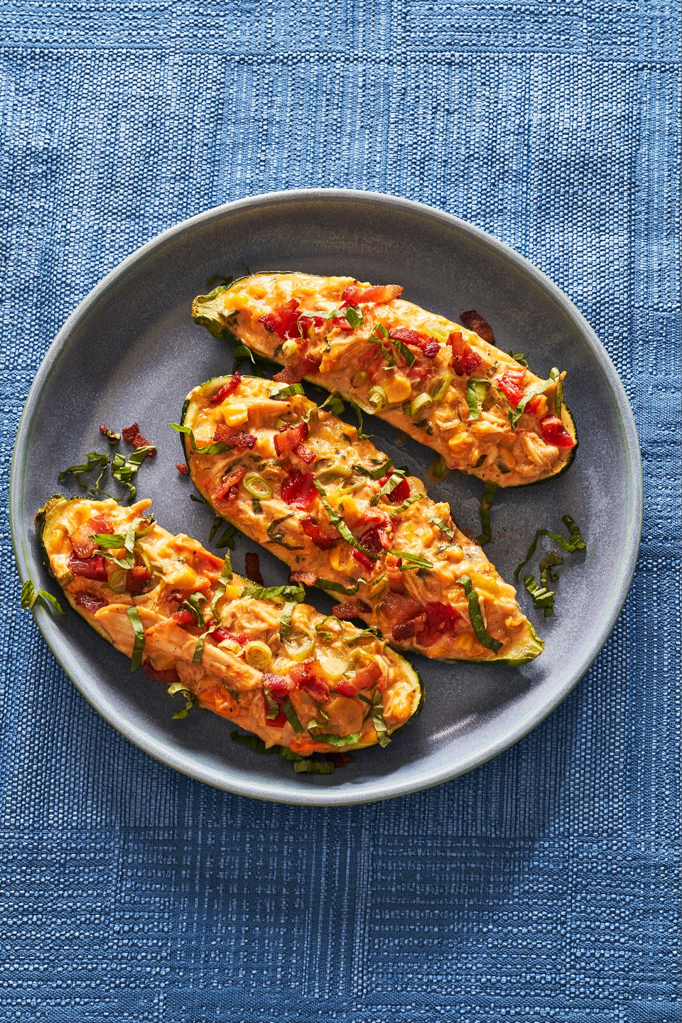 chicken chowder stuffed zucchini boats