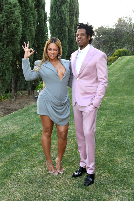 Beyoncé and JAY-Z at the Roc Nation pre-Grammys brunch in January 2020<p>Kevin Mazur/Getty Images for Roc Nation</p>