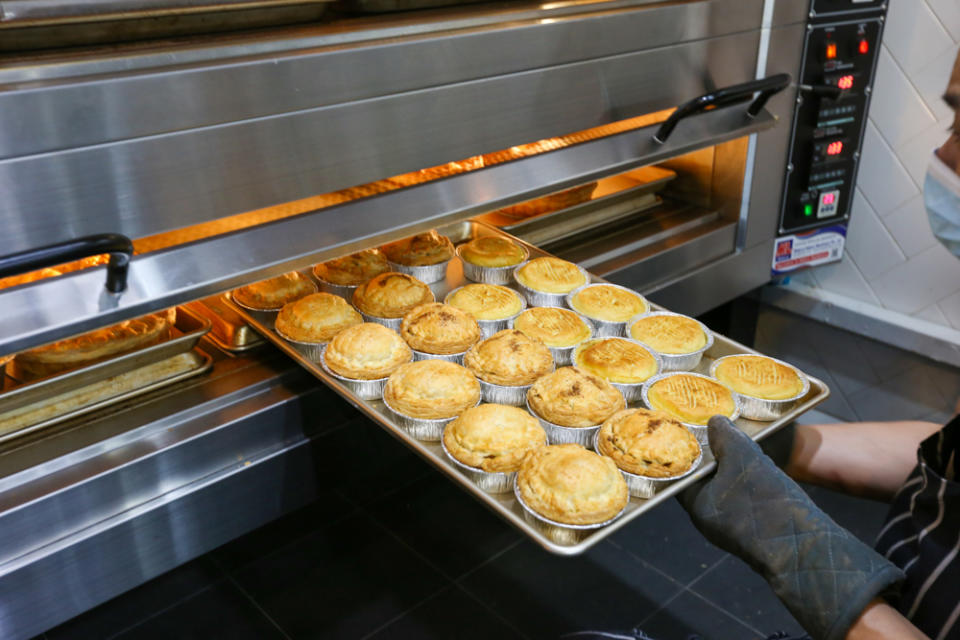 Chicken Pie Kitchen 03 - freshly baked pies