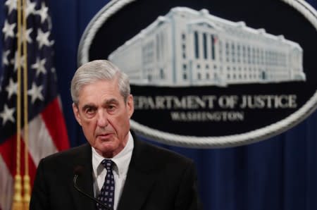 U.S. Special Counsel Mueller speaks about Russia investigation at the Justice Department in Washington