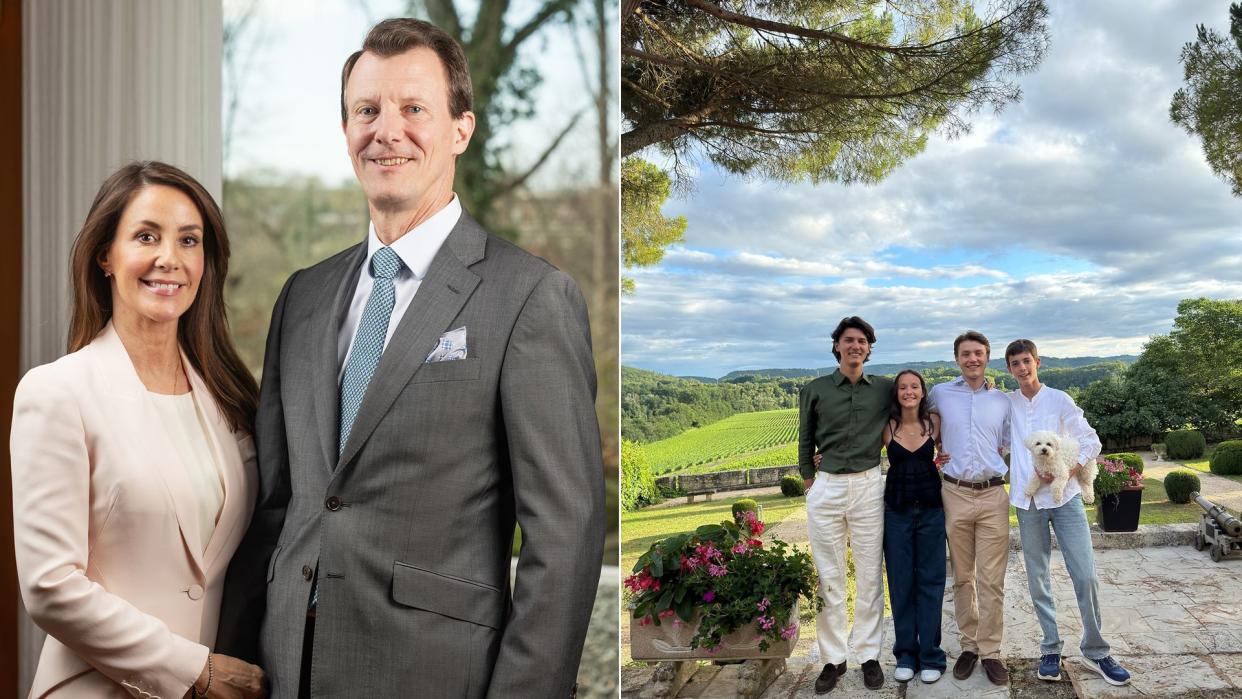 Princess Marie and Prince Joachim and four children in France