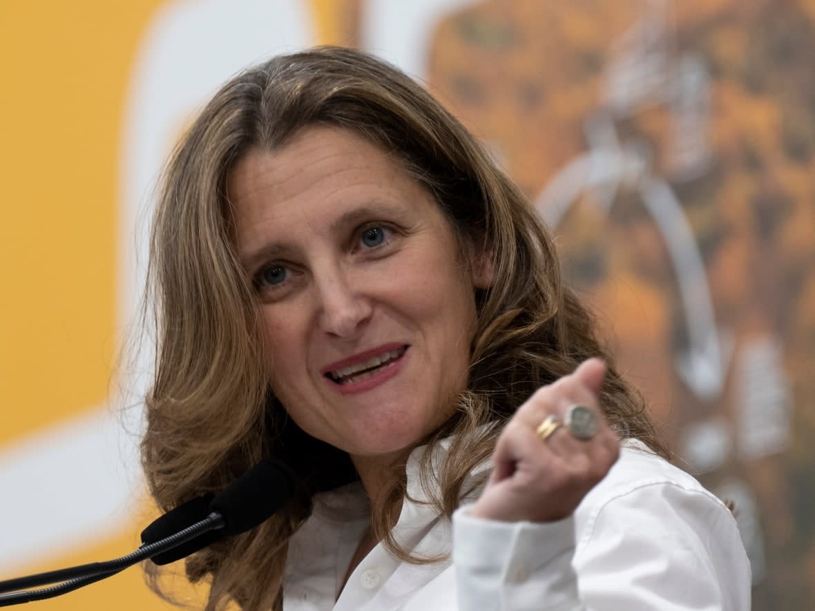 Finance Minister Chrystia Freeland's budget today is being billed as striking a balance between green investments, helping the vulnerable and keeping spending under control. (The Canadian Press/Adrian Wyld - image credit)