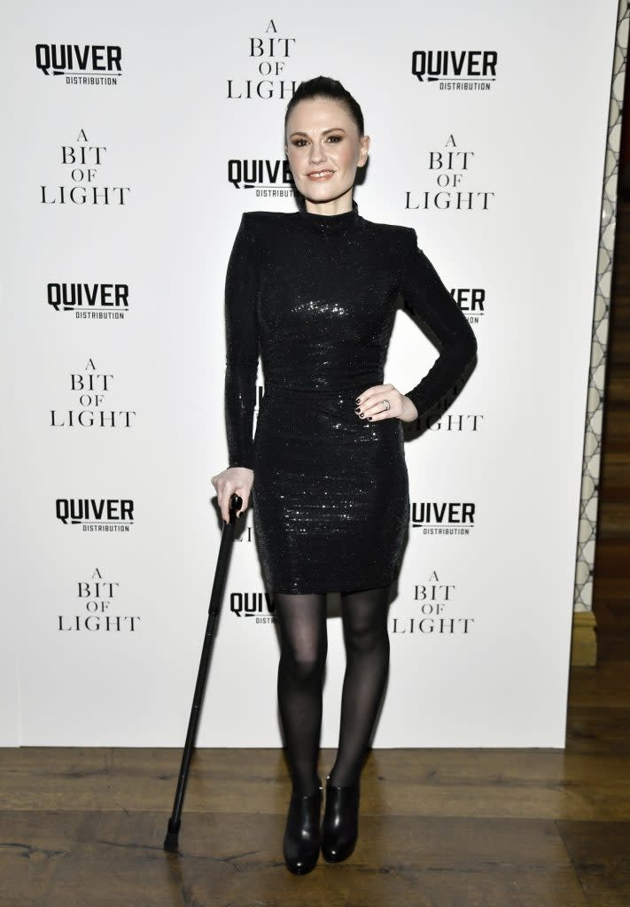 Oscar-winning actress Anna Paquin stepped out on the red carpet sporting a cane. Evan Agostini/Invision/AP