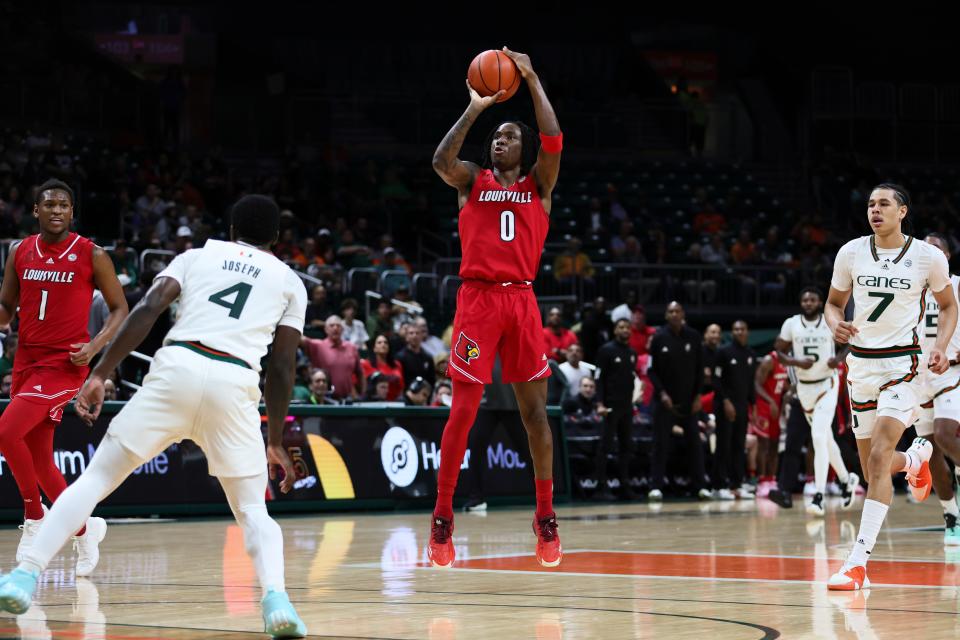 Cardinals guard Mike James shoots during the first half. James scored a career-high 26 points in the Cardinals' 80-71 victory Wednesday night.