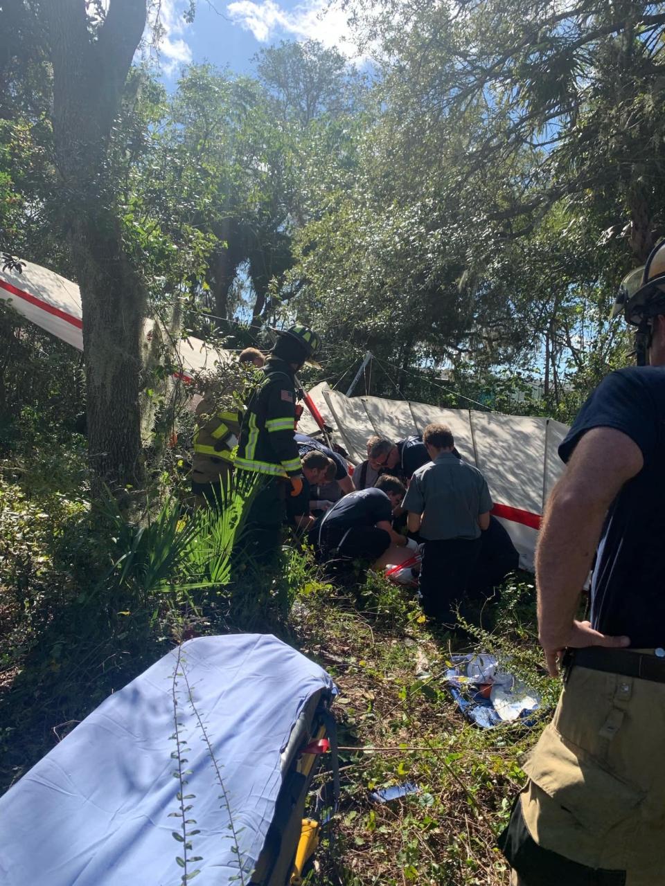 A single-engine aircraft crashed in Titusville early Saturday afternoon.