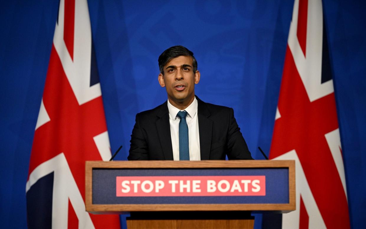 Rishi Sunak said Britain would not accept migrants from Ireland and said he is 'focused squarely on getting the Rwanda scheme up and running'