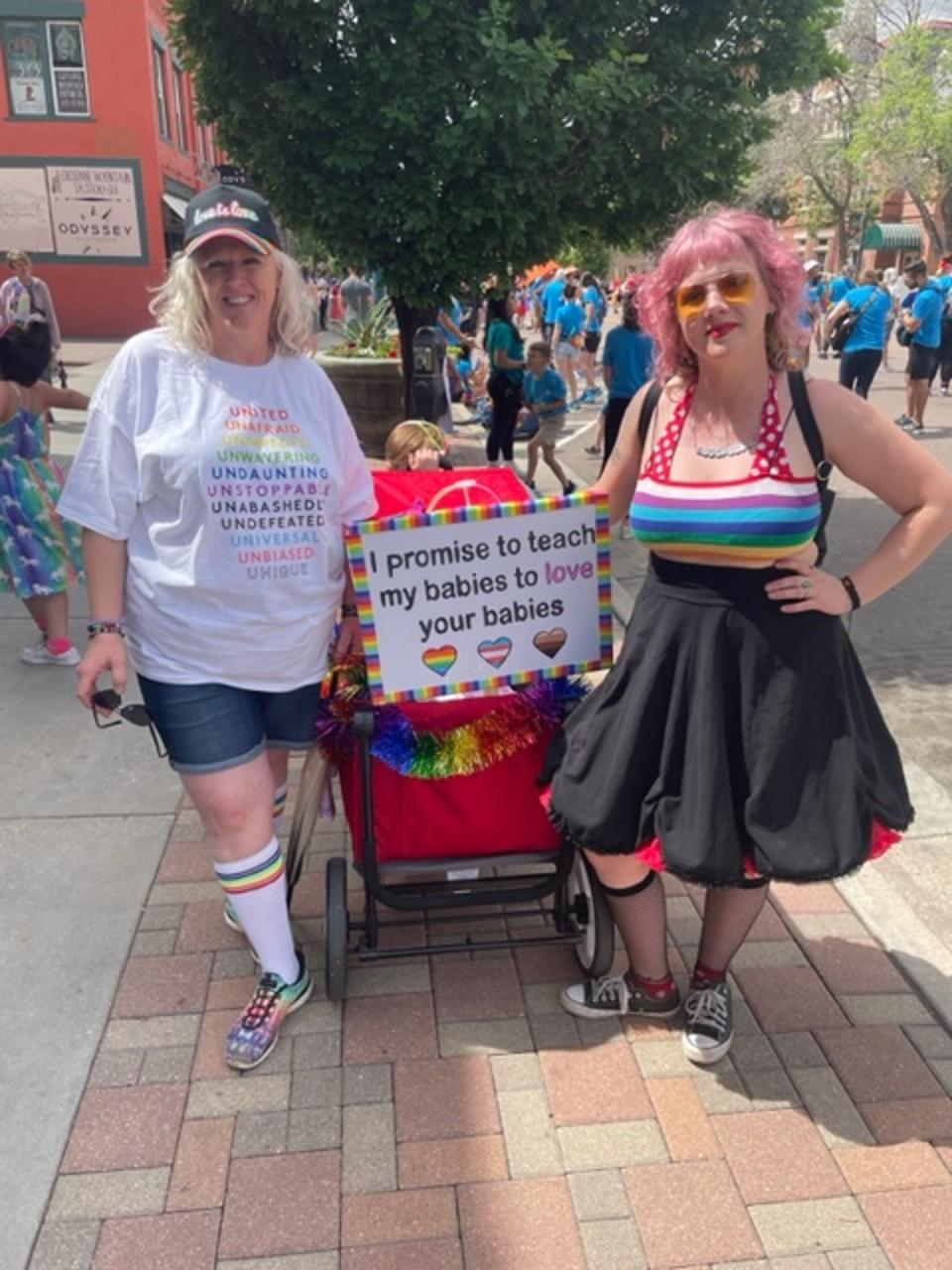 April Lavely-Robinson, 39, and her mother, Robbie, attended Pikes Peak Pride as a family event on Sunday (Sheila Flynn)