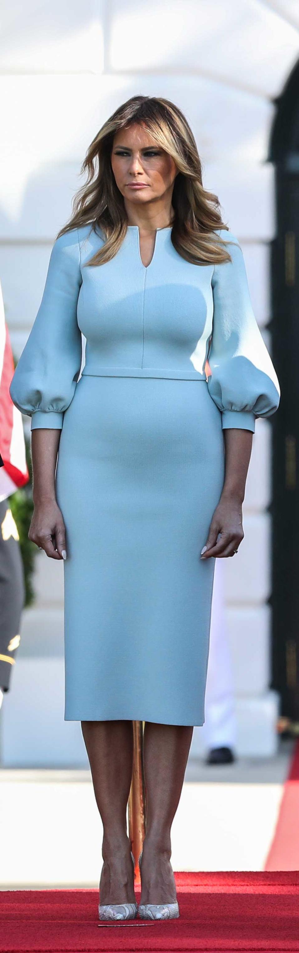 Melania Trump's dress was designed by Australian label Scanlan Theodore [Photo: PA]