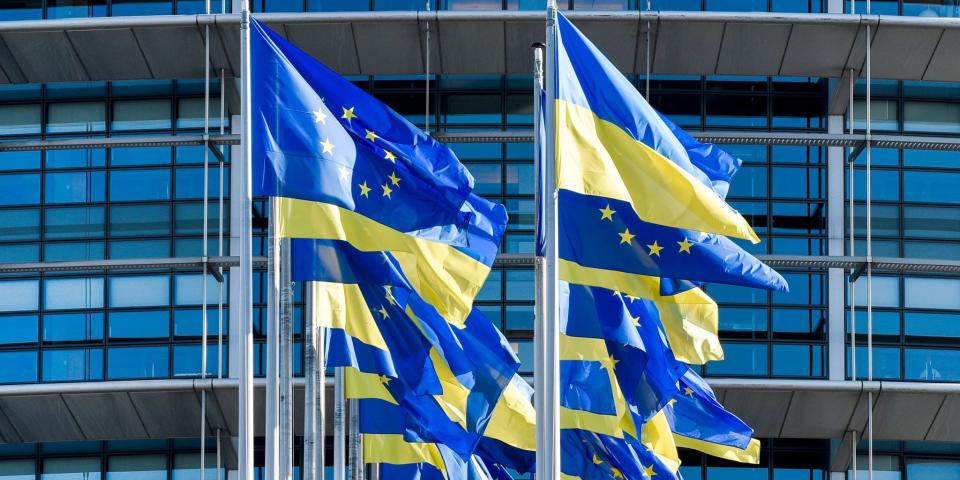 Die Ukraine und ihr kleiner Nachbarstaat Moldau sind in kürzester Zeit zu EU-Beitrittskandidaten geworden.<span class="copyright">Pascal Bastien/AP/dpa</span>