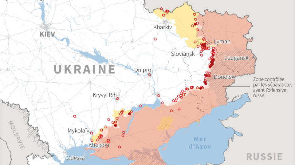 Carte de la situation militaire en Ukraine au 30 septembre à 8h.