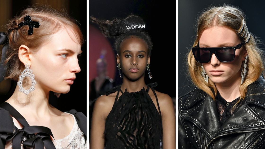 Hair clips as seen on the runway at Simone Rocha, Ashley Williams and Zadig & Voltaire. (Getty)