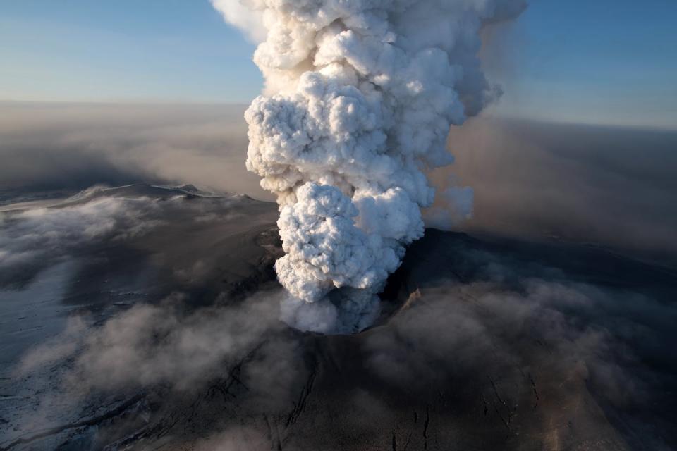 The Eyjafjallajokull is an active volcano covered by an ice cap. Back in 2010, an explosive eruption led to flights across Europe being halted. Arnar Thorisson/AP