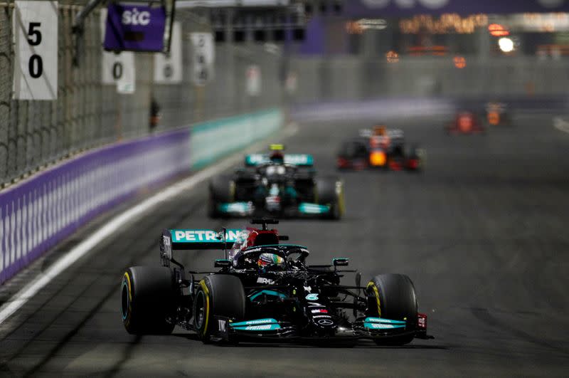 Lewis Hamilton de Mercedes durante el Gran Premio de Arabia Saudita de Fórmula Uno, en Jeddah Corniche Circuit, Jeddah, Arabia Saudita