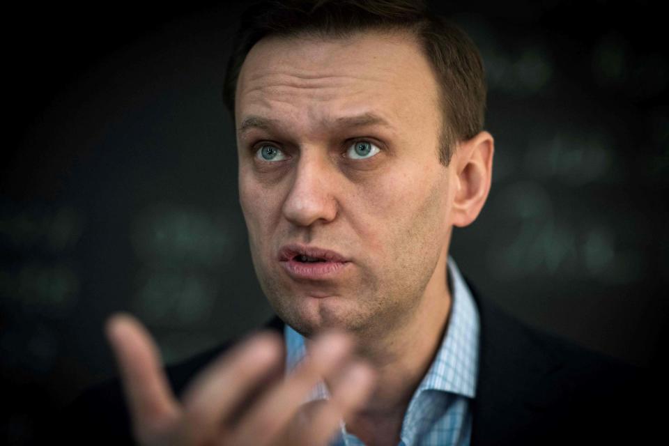 Russian opposition leader Alexei Navalny speaks during an interview at the office of his Anti-corruption Foundation (FBK) in Moscow in 2018: AFP via Getty Images