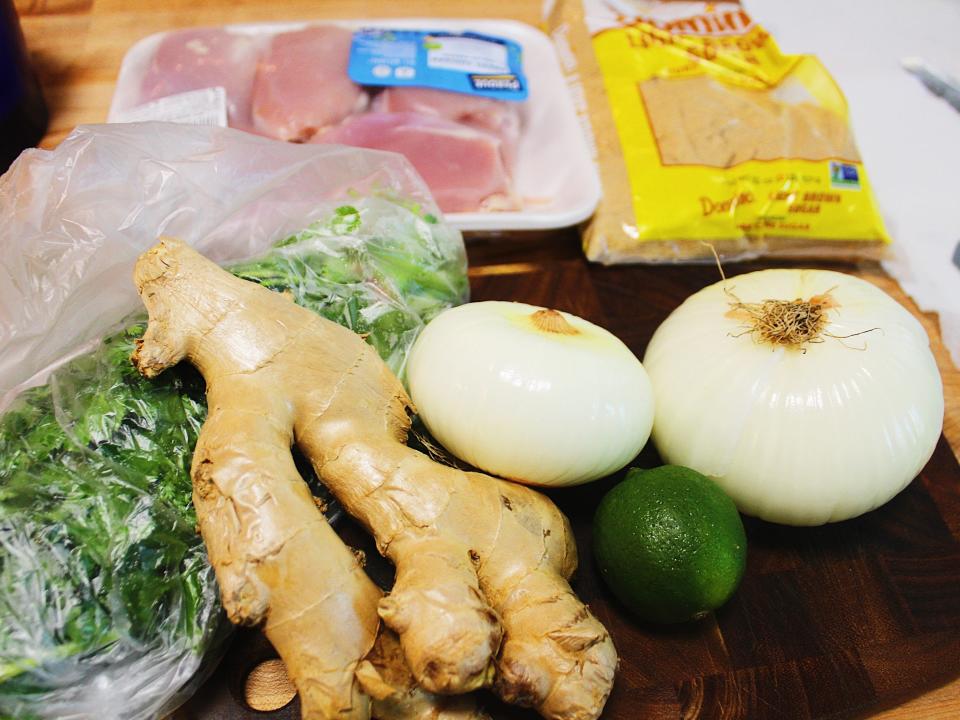 chicken thighs ginger onion cilantro lime recipe ingredients