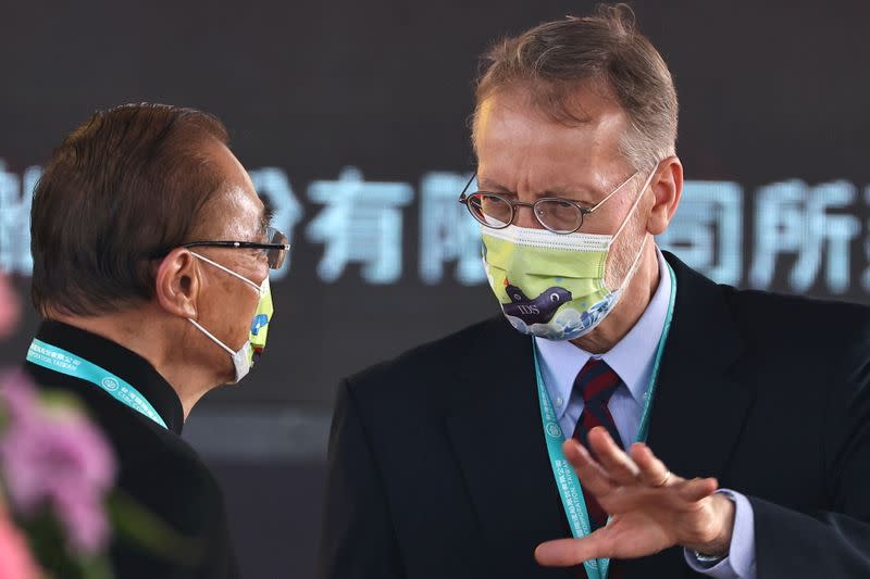 AIT Director Brent Christensen attends a ceremony for the start of the construction of a new submarine fleet in Kaohsiung,