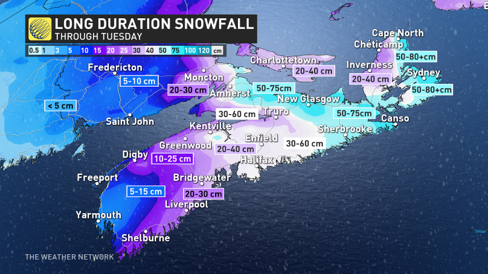 Atlantic Canada snowfall Maritimes