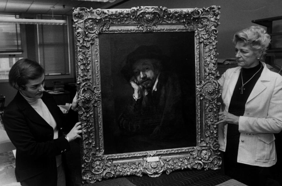 December 1973: "Man Leaning on a Sill" by Rembrandt at the Taft Museum.