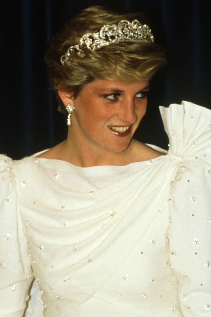 <p>Unlike other royal brides, Princess Diana wore a tiara from her own family's collection for her wedding to Prince Charles in 1981, rather than borrowing one from the Queen. Made by Garrard in the 1930s, Diana went on to wear it on subsequent special occasions as well. It was most recently worn by Diana's niece, Celia McCorquadale, for her wedding earlier this year.</p>