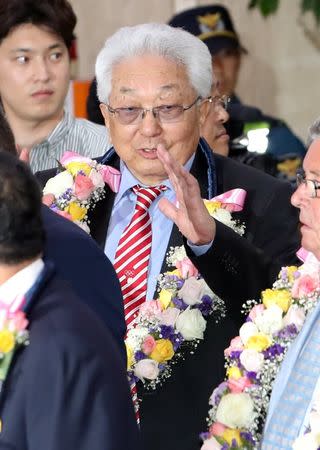 Chang Ung, North Korea's International Olympic Committee (IOC) member, arrives at Gimpo International Airport in Gimpo, South Korea, June 23, 2017. Picture taken on June 23, 2017. Lim Hun-hung/Yonhap via REUTERS