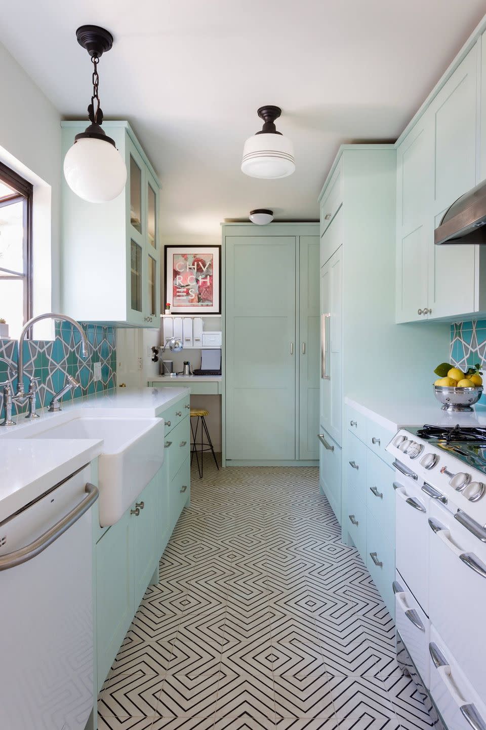 Bright And Bold Galley Kitchen