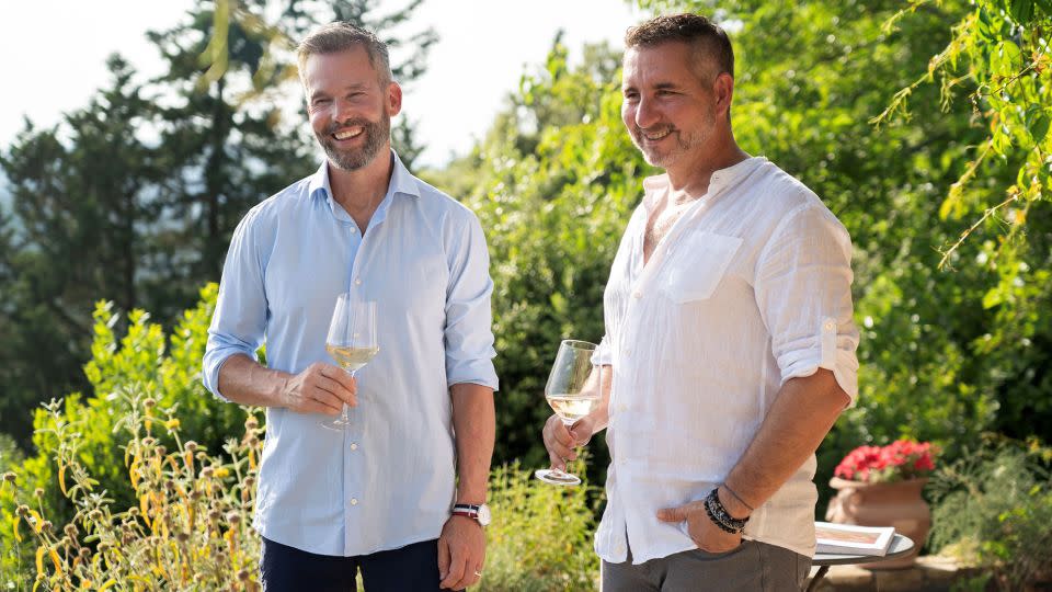 Stephen Lewis, left, and Christian Scali made a dream come true with their luxurious Tuscan villa renovation project. - Courtesy Villa Ardore