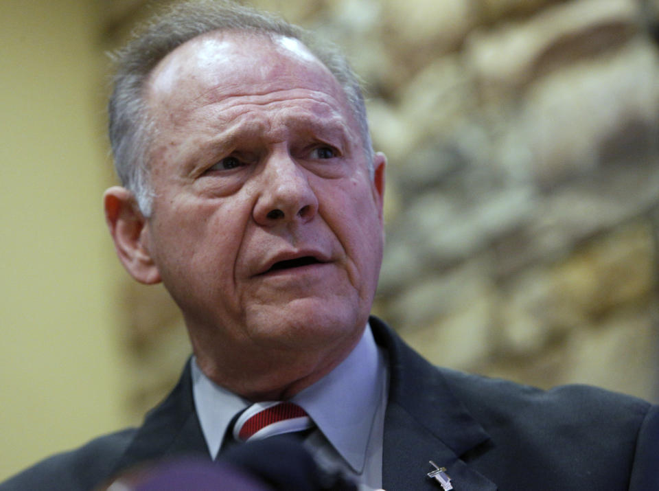 Roy Moore speaks in Vestavia Hills, Ala., on Saturday. (Photo: Hal Yeager/AP)