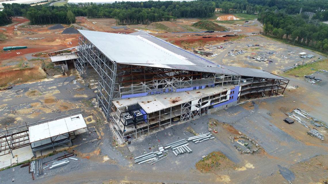 The site of what would have been the Carolina Panthers’ headquarters and practice facility in Rock Hill now stands unfinished as Rock Hill, York County and companies owned by David Tepper battle in court.