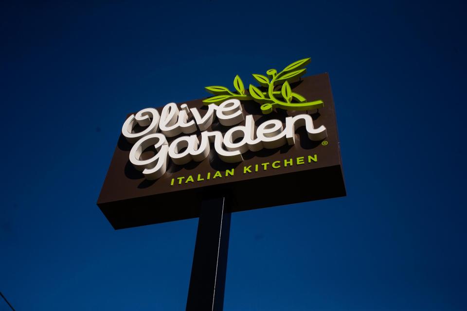 An Olive Garden is pictured in Holland Township, Michigan.