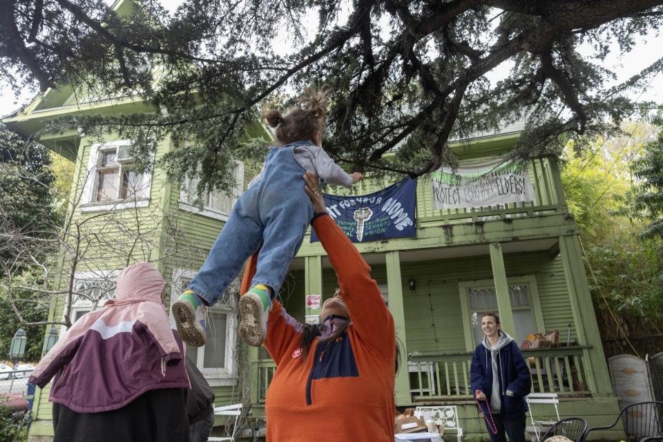 Members of the LA Tenants Union were on hand during a recent yard sale to support Lupe Breard