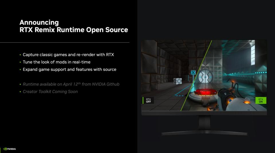 NVIDIA宣布開源RTX Remix Runtime等工具，讓舊款遊戲製作細膩MOD模組變更容易