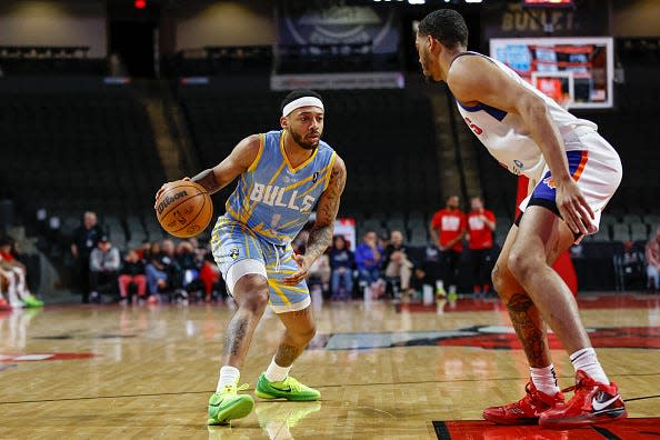 Carlik Jones (left) of the Windy City Bulls was named the G-League's MVP on Wednesday. Jones starred at Aiken High School before a collegiate career at Radford and Louisville.