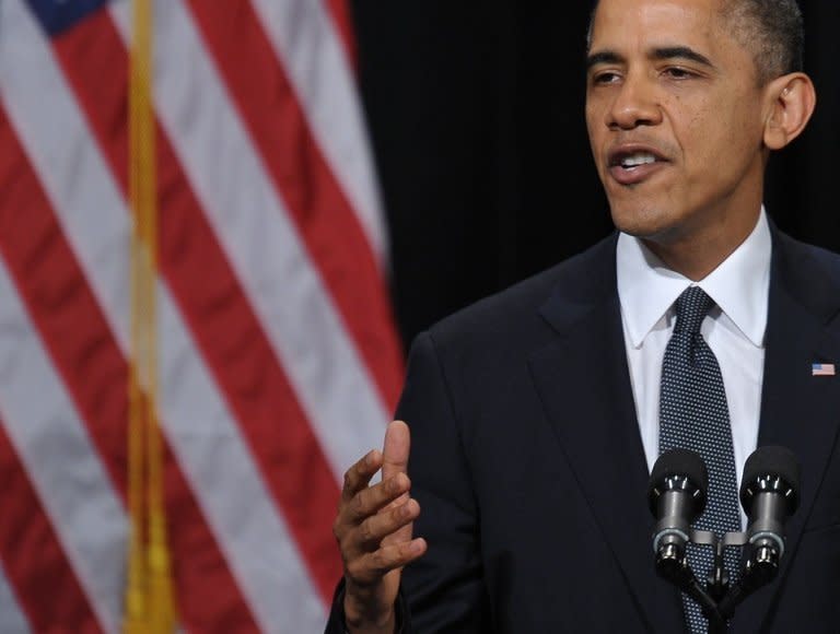 US President Barack Obama speaks at a memorial for the victims of the US school shooting on December 16, 2012. Obama and Shinzo Abe spoke on Monday, reaffirming "the importance of the US-Japan alliance as the cornerstone of peace and security in the region," the White House said