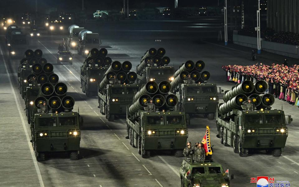 Military equipments are seen during a military parade to commemorate the 8th Congress of the Workers' Party in Pyongyang, North Kore - Reuters