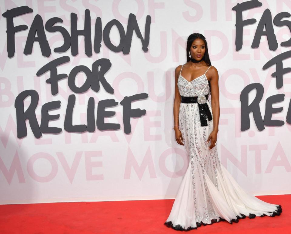 British model Naomi Campbell attends a Fashion for Relief Cannes 2018 event