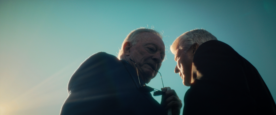 Team owner Jerry Jones, left, with ‘then-’90s-era head coach coach Jimmy Johnson